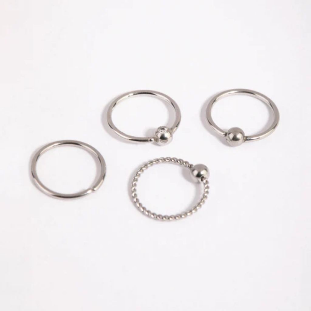 4 Nose Ring Hoops